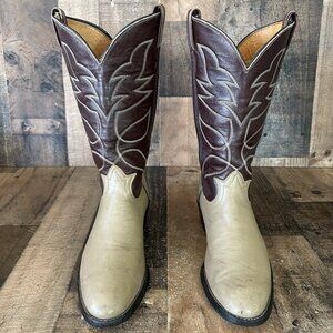 Tony Lama Vintage Gold Label Round Toe Western Cowboy Boots Mens 9.5 D